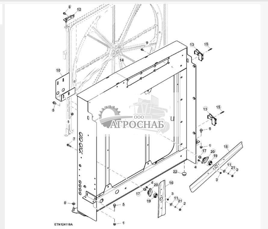 Рама комплекта элементов системы охлаждения для двигателей объемом 6,8 L 